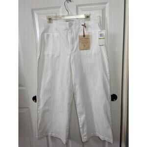 Democracy Ab Technology High Rise White Crop Jeans 14 Wide Leg Mold & Hold NWT